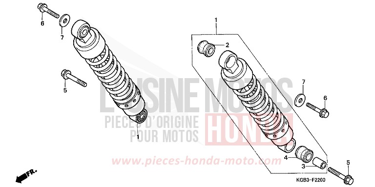 COUSSIN ARRIERE de Shadow VT125C MUTE BLACK METALLIC (NH359) de 1999